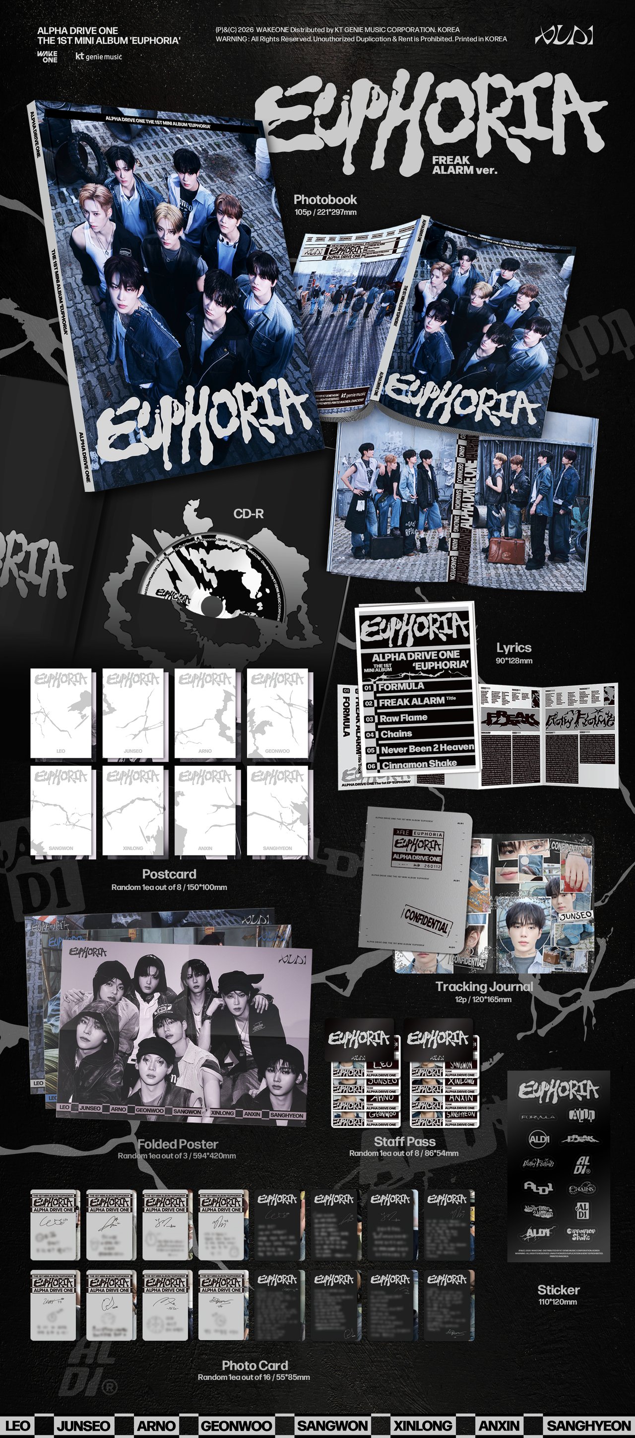 DEBUT SHOW GIFT] ALPHA DRIVE ONE THE 1ST MINI ALBUM [EUPHORIA