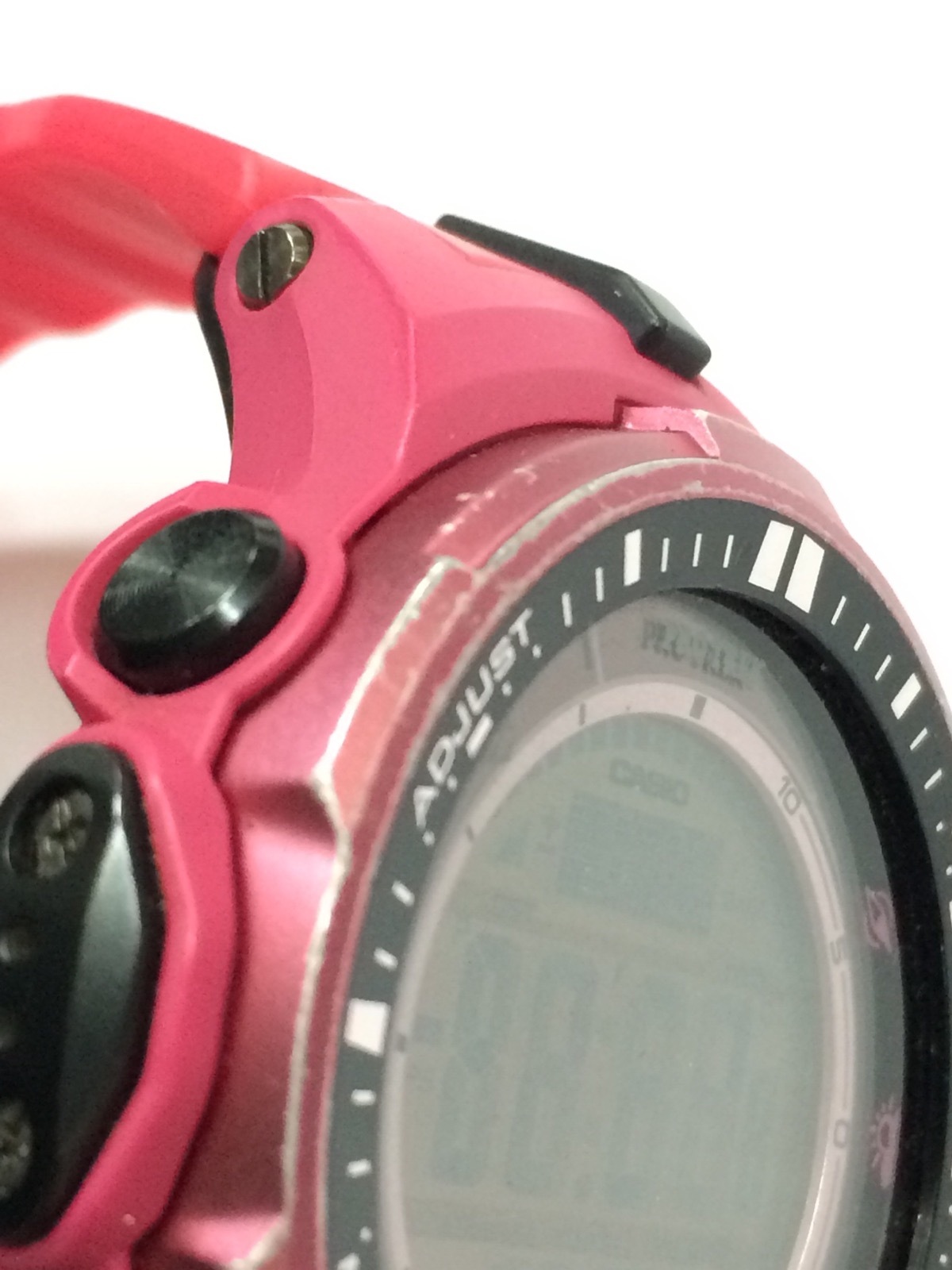 カシオ 腕時計 プロトレック PRW-3000 メンズ ラバーベルト ピンク