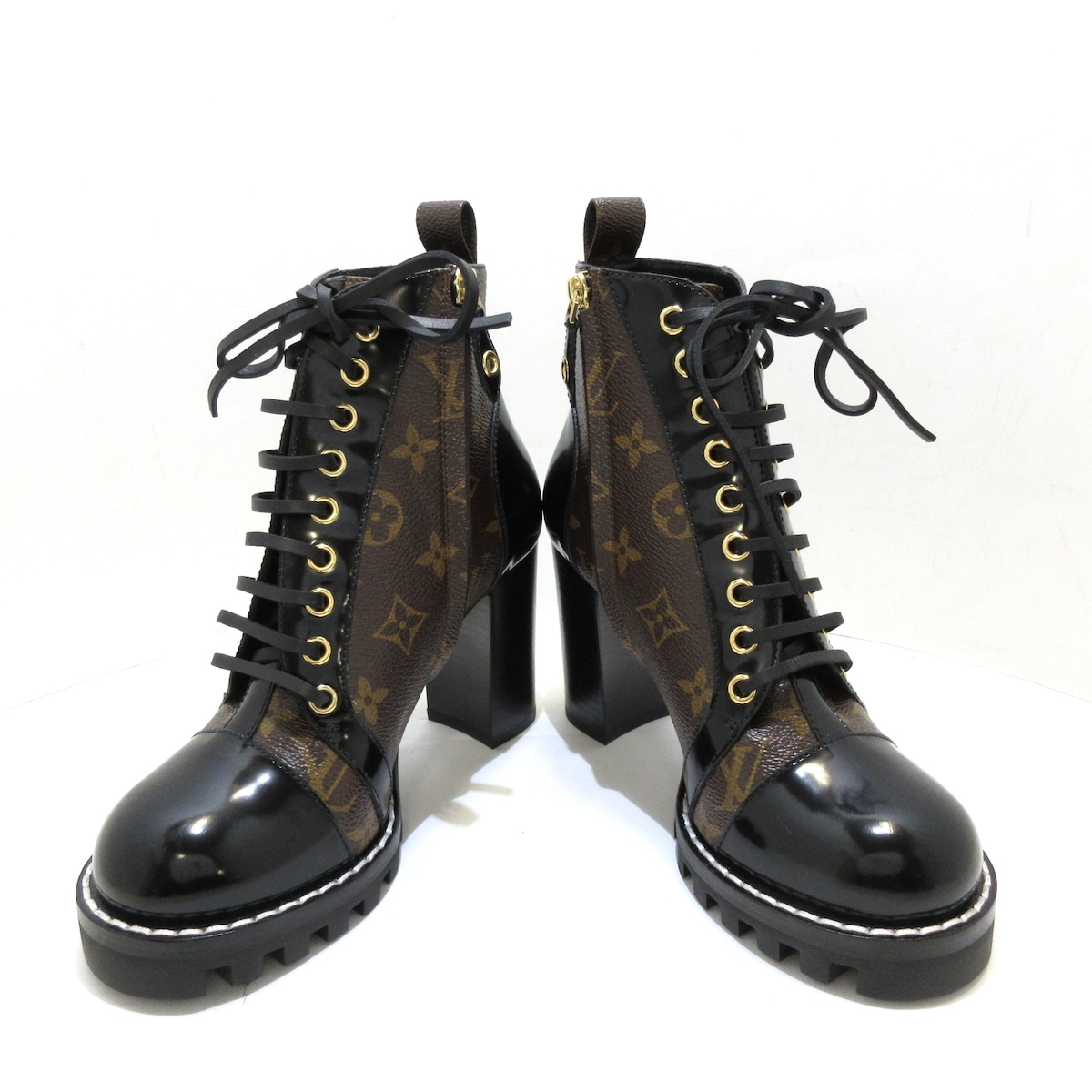 ルイヴィトン/ブーツ/モノグラム×黒/サイズ：37(日本サイズ23.5cmに