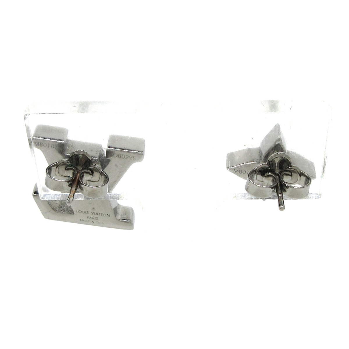 ルイヴィトン/ピアス/ブックル LV イニシャル/シルバー×ライトブルー