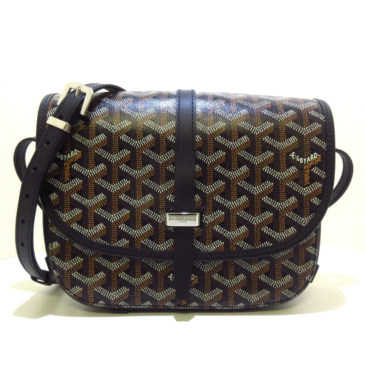 ゴヤール/ショルダーバッグ/ベルヴェデール2 PM/黒×ブラウン×白/PVC