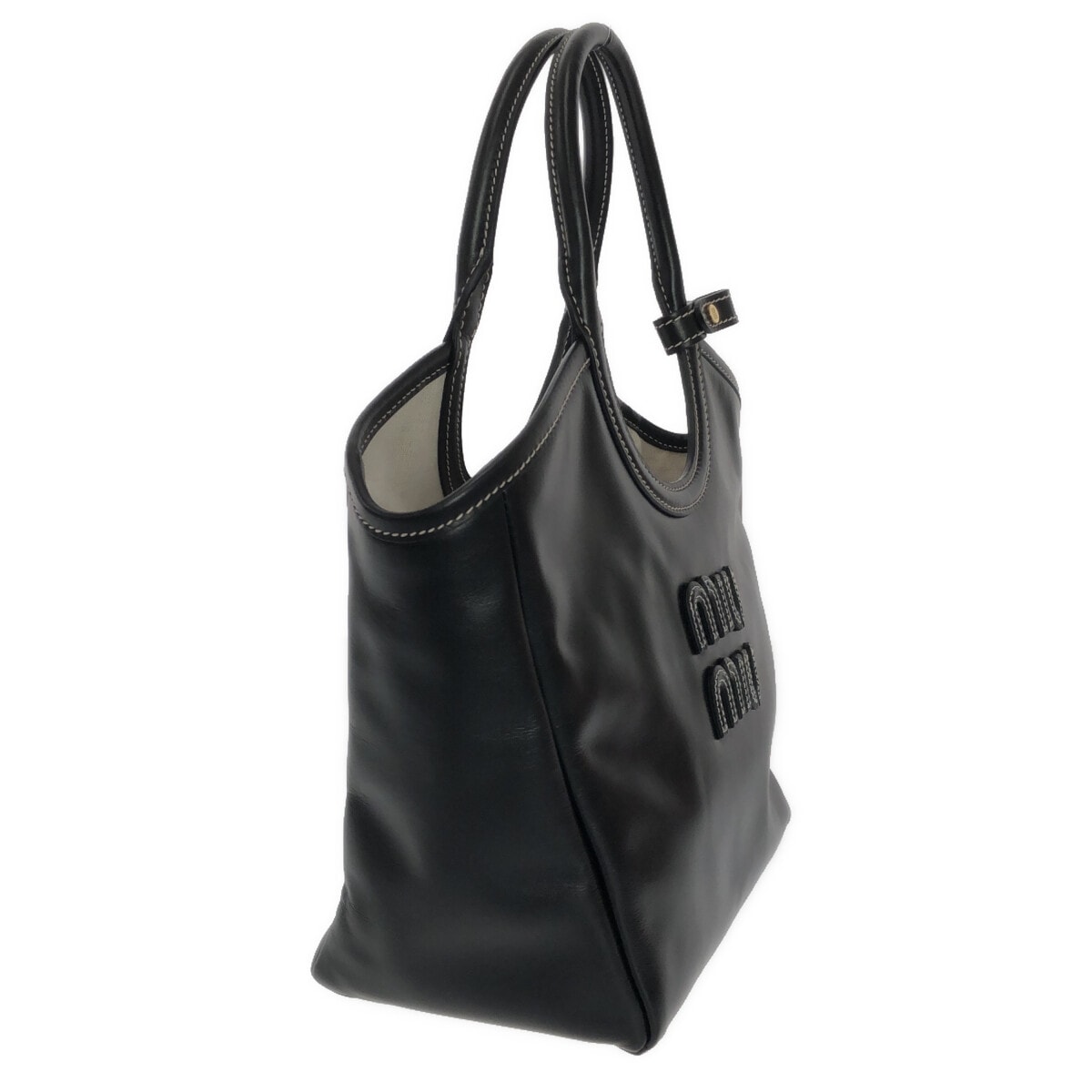 ミュウミュウ/トートバッグ/IVY レザー バッグ/黒/レザー/型番：5BA284