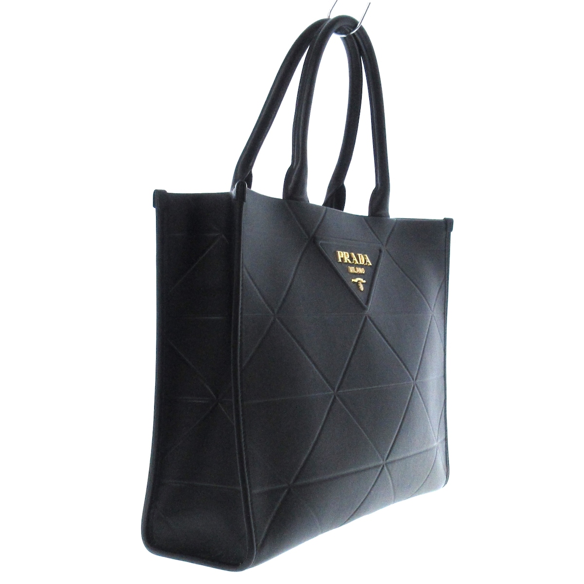 プラダ/トートバッグ/プラダ シンボル トップステッチ レザー ラージ