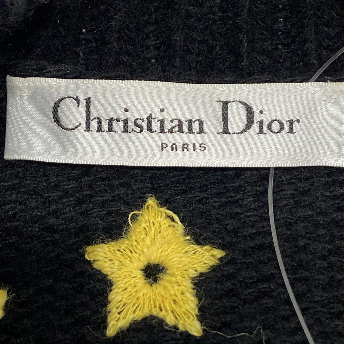 ディオール/クリスチャンディオール/カーディガン/黒×イエロー×マルチ