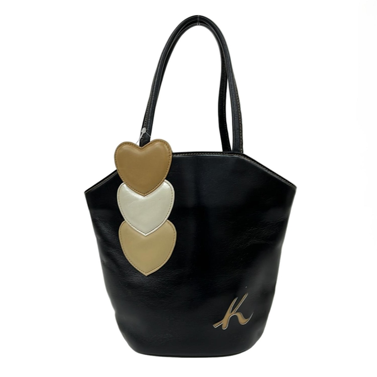 KITAMURA(キタムラ) ハンドバッグ - 黒 ハート レザー（19268803）中古