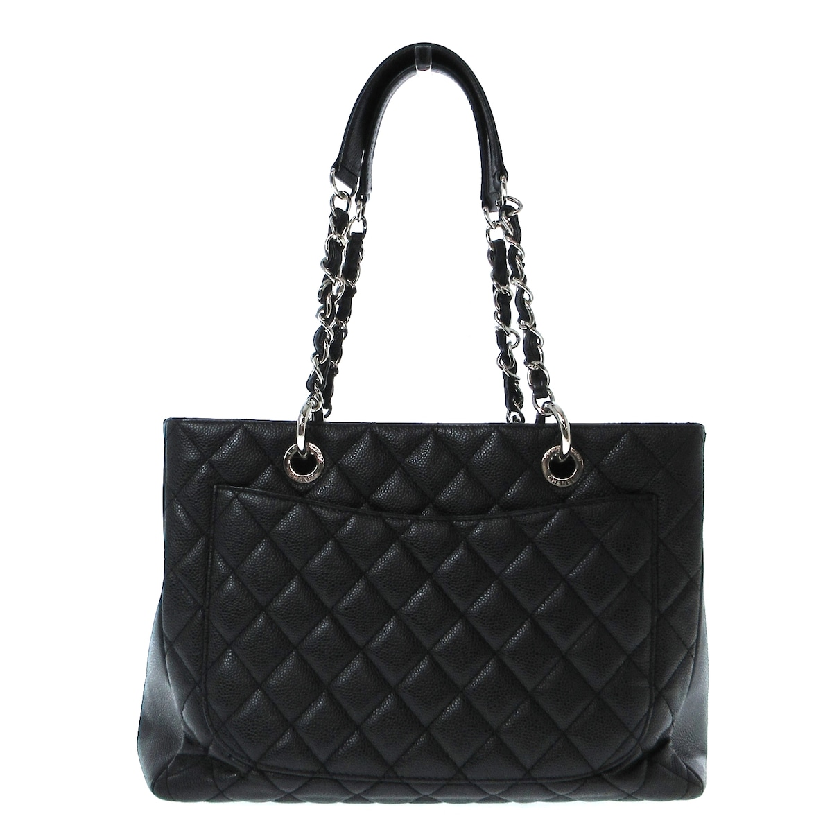 シャネル/トートバッグ/復刻チェーントート(GST)/黒/キャビアスキン