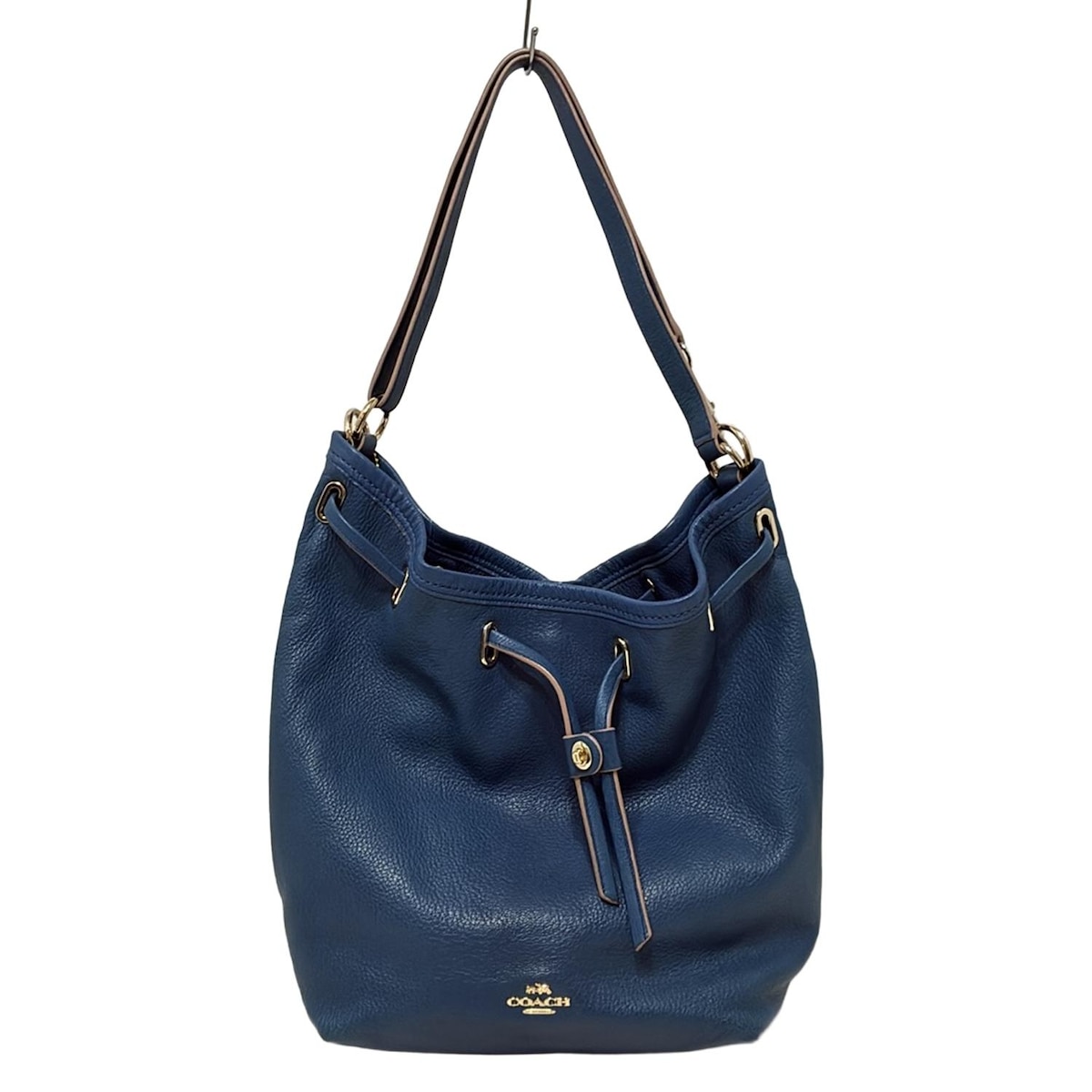 COACH(コーチ) ショルダーバッグ - 34988 ブルー 巾着型 レザー