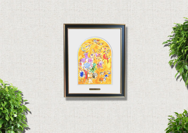 シャガール「ヨセフ族」エルサレムウィンドウ・1962年・リトグラフ額寸