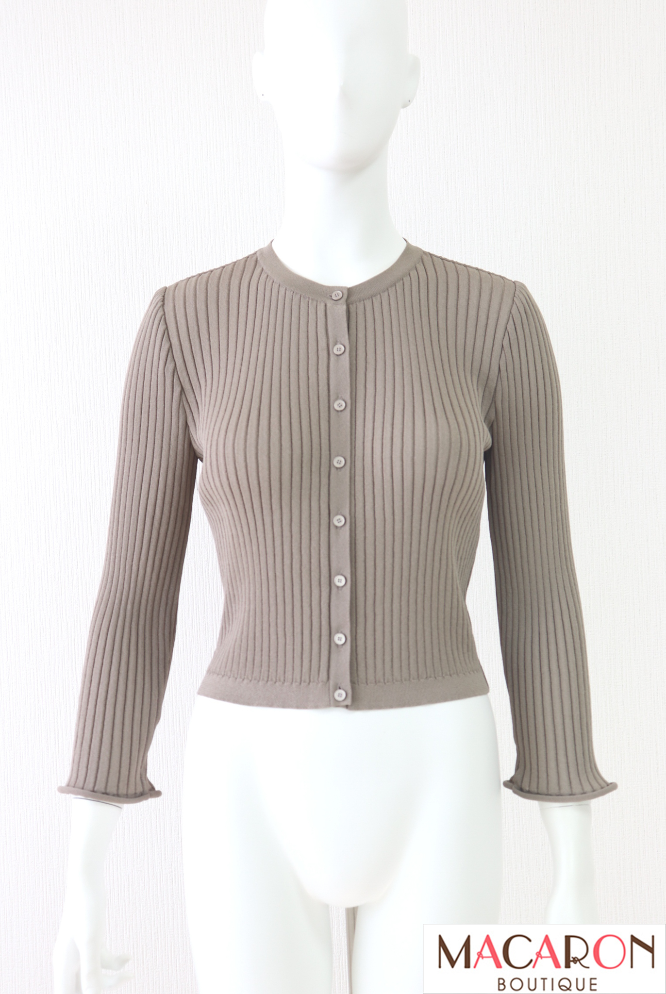 Rene（ルネ） 長袖リブニットカーディガン 6432910