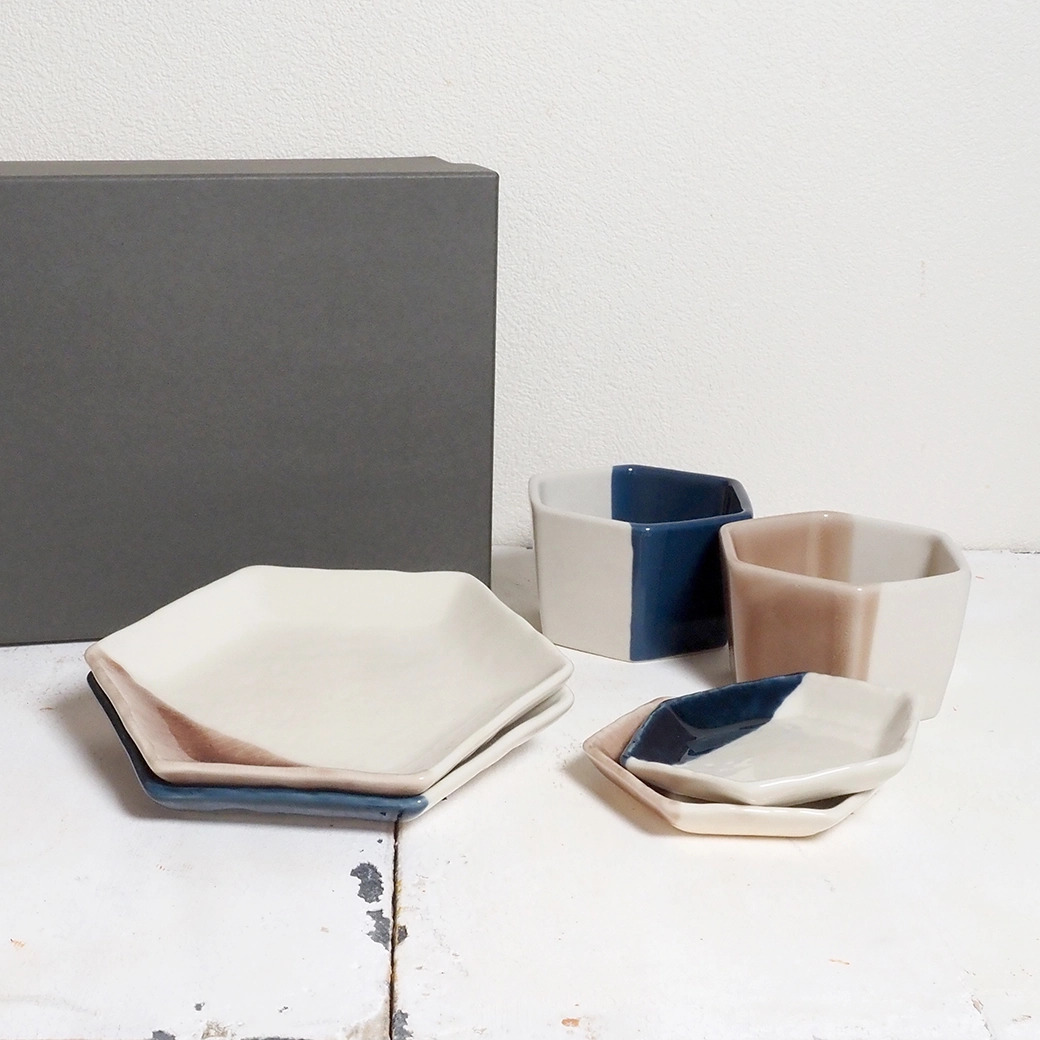 六角豆皿 + マルチカップ + 取皿セット / romantic / ギフトボックス