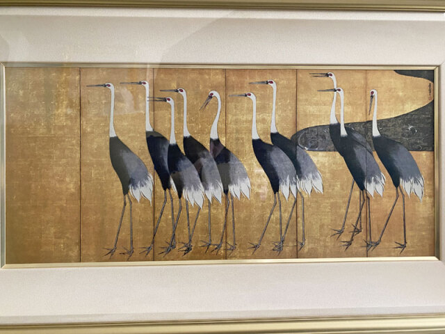 尾形光琳（おがたこうりん） 群鶴図 左右隻 シルクスクリーン版画 限定