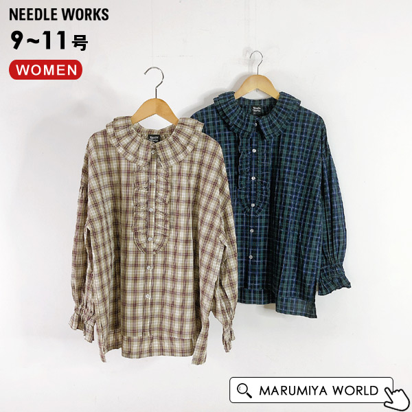 チェックローンガーリーシャツ レディース トップス 長袖ブラウス