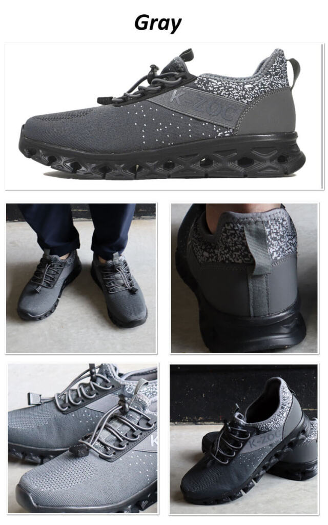 先芯無し 作業靴 ケイゾック K-ZOC ゴム紐軽量通気シューズ スニーカー