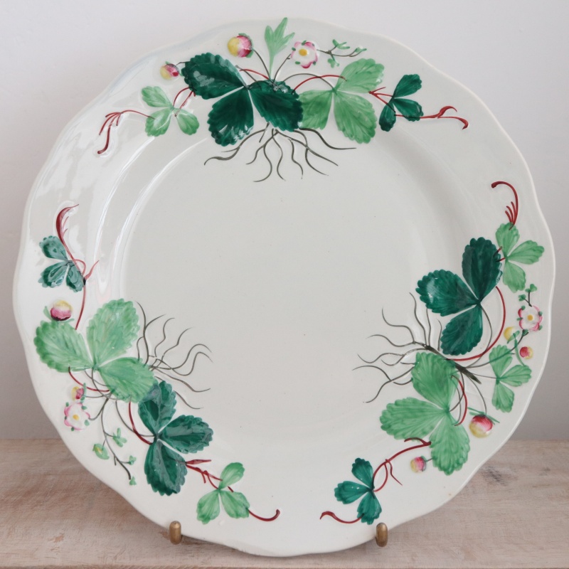 アンティークプレート デザート皿 イチゴ FRAISE フランス クレイユ