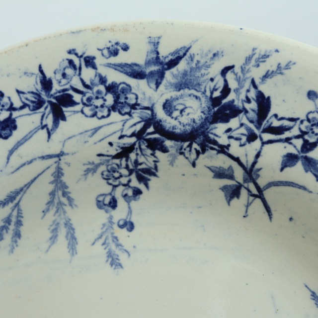 アンティーク プレート 深皿 LINOTTE フランス クレイユモントロー製