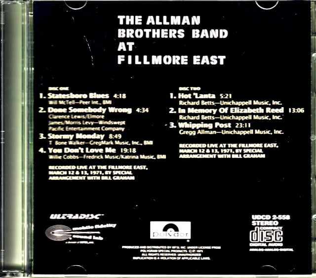 Allman Brothers Band オールマン・ブラザーズ・バンド/at Fillmore