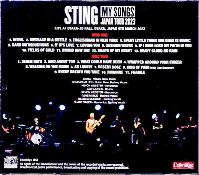 Sting スティング/Osaka,Japan 2023 Complete