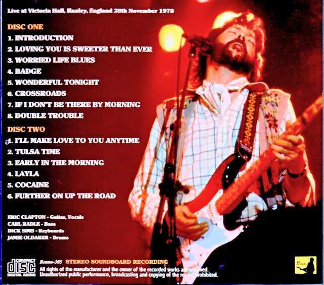 Eric Clapton エリック・クラプトン/England,UK 11.28.1978 Complete