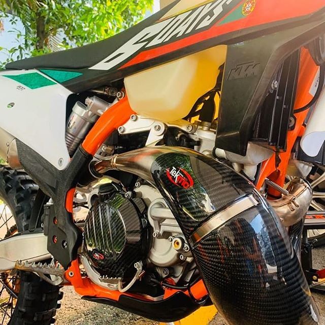 Tekmo Racing カーボン2ストチャンバーガード カーボンエキゾースト