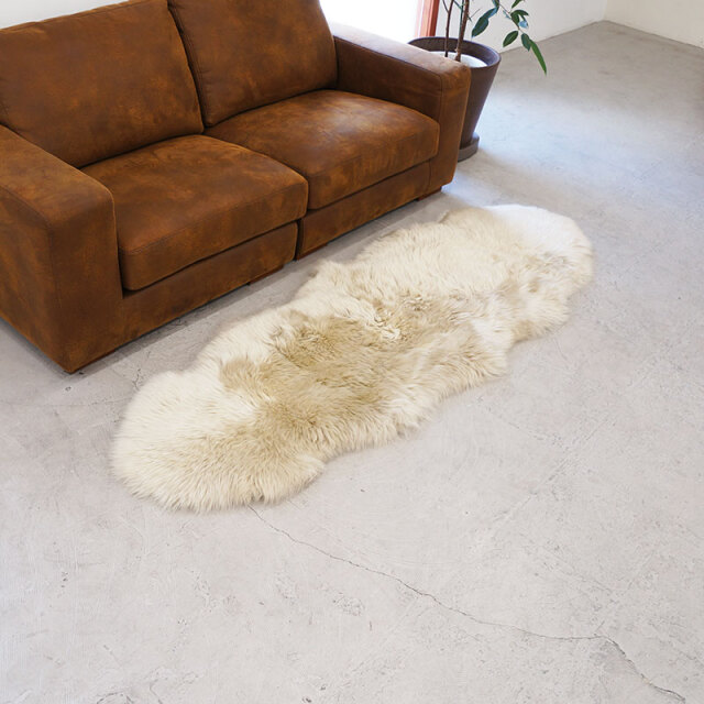 洗えるムートンラグ 2匹サイズ 長毛タイプ 全6色 ニュージーランド産