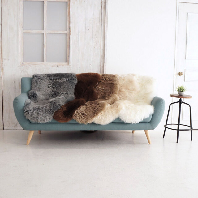 洗えるムートン ラグ 1匹サイズ 長毛タイプ 全6色 ニュージーランド産