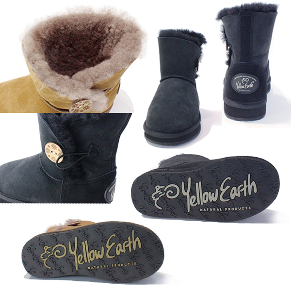 Yellow Earth（イエローアース） ムートンブーツ Button Low Boot 送料