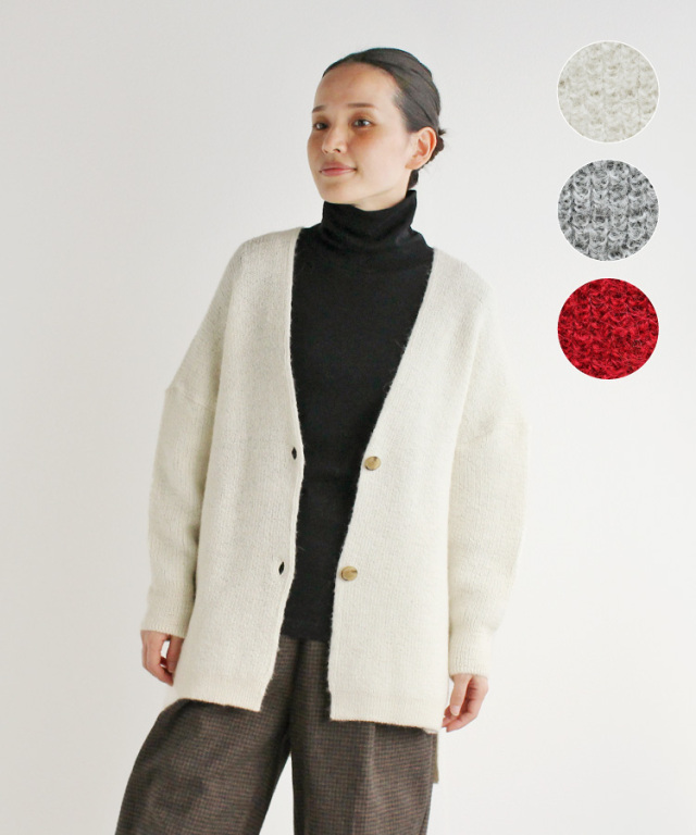 nofl】ベビーアルパカ畦カーディガン 644002830 | ナチュラル服通販