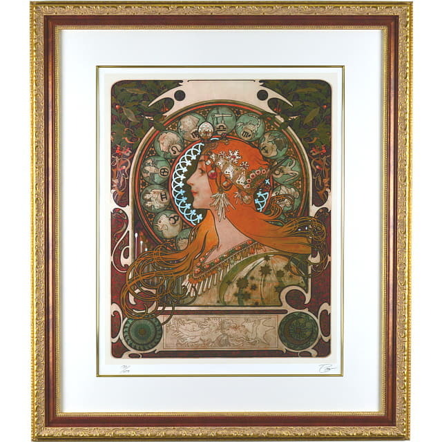 ミュシャ「黄道十二宮(ゾディアック)」複製画 ロサンゼルス工房制作