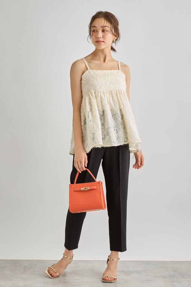 シャギージャガードキャミブラウス