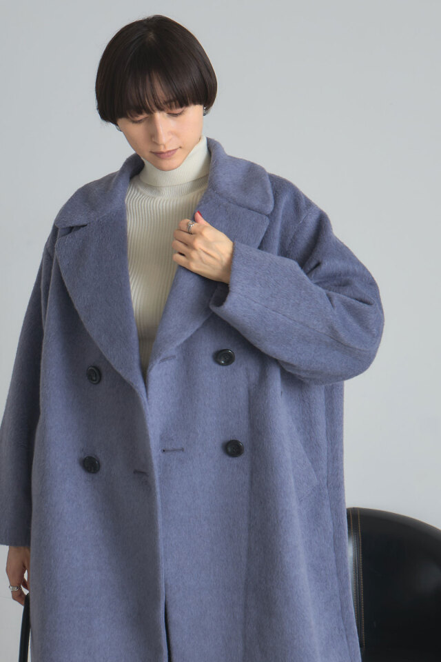 ウール混ビッグカラーチェスターコート