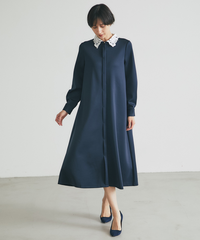 オフィシャルサイト限定】取り外し可能レース襟付きワンピース