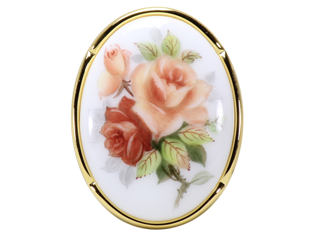 手描き】クラシックローズ ブローチ兼用ペンダント