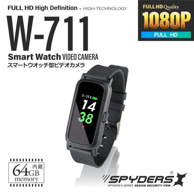 スパイダーズX 小型カメラ スマートウォッチ型カメラ 防犯カメラ 1080P