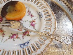 ドイツアンティーク 純銀 sv800 ケーキフォーク 薔薇 オルキデ 恵比寿