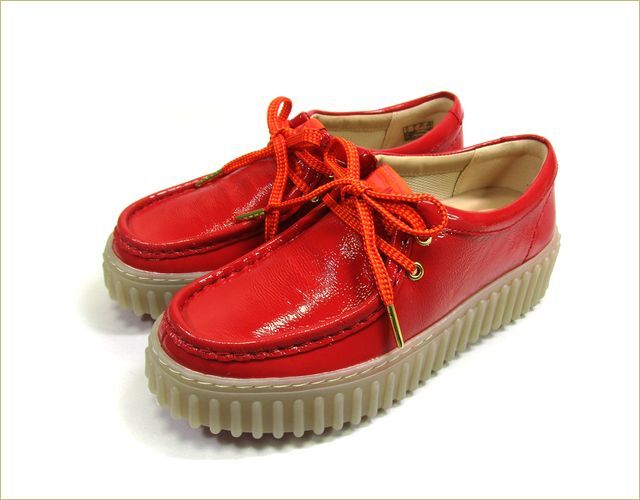 Clarks クラークス Torhill Bee cl899re レッドエナメル 【人気の厚底