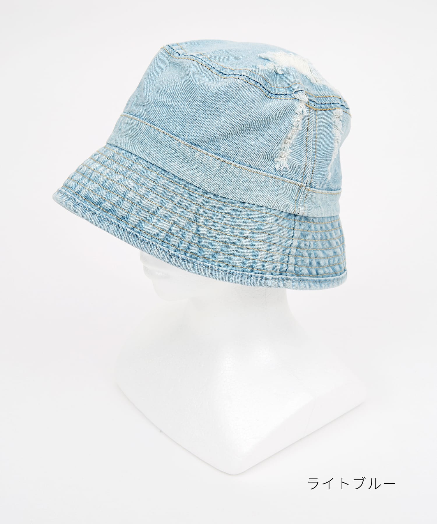 ダメージウォッシュドデニムバケットハット / メンズ レディース ユニ