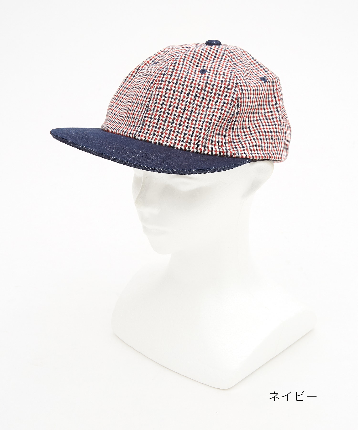 チェック×デニムコンビ2トーンキャップ / メンズ レディース ユニ