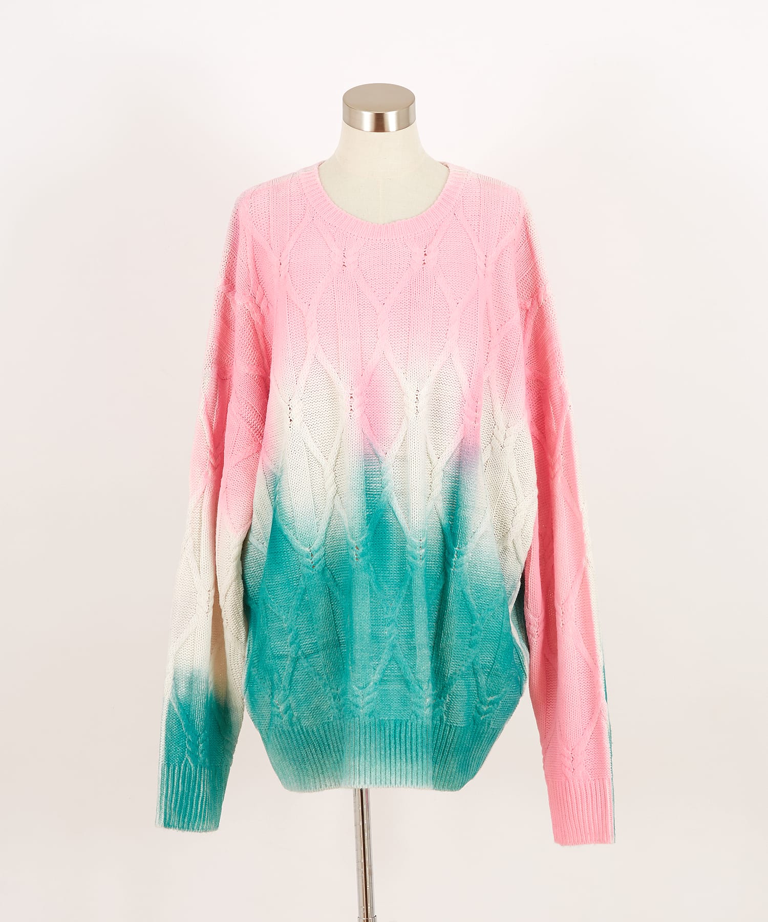 グラデーションケーブルニットセーター / メンズ レディース ユニ