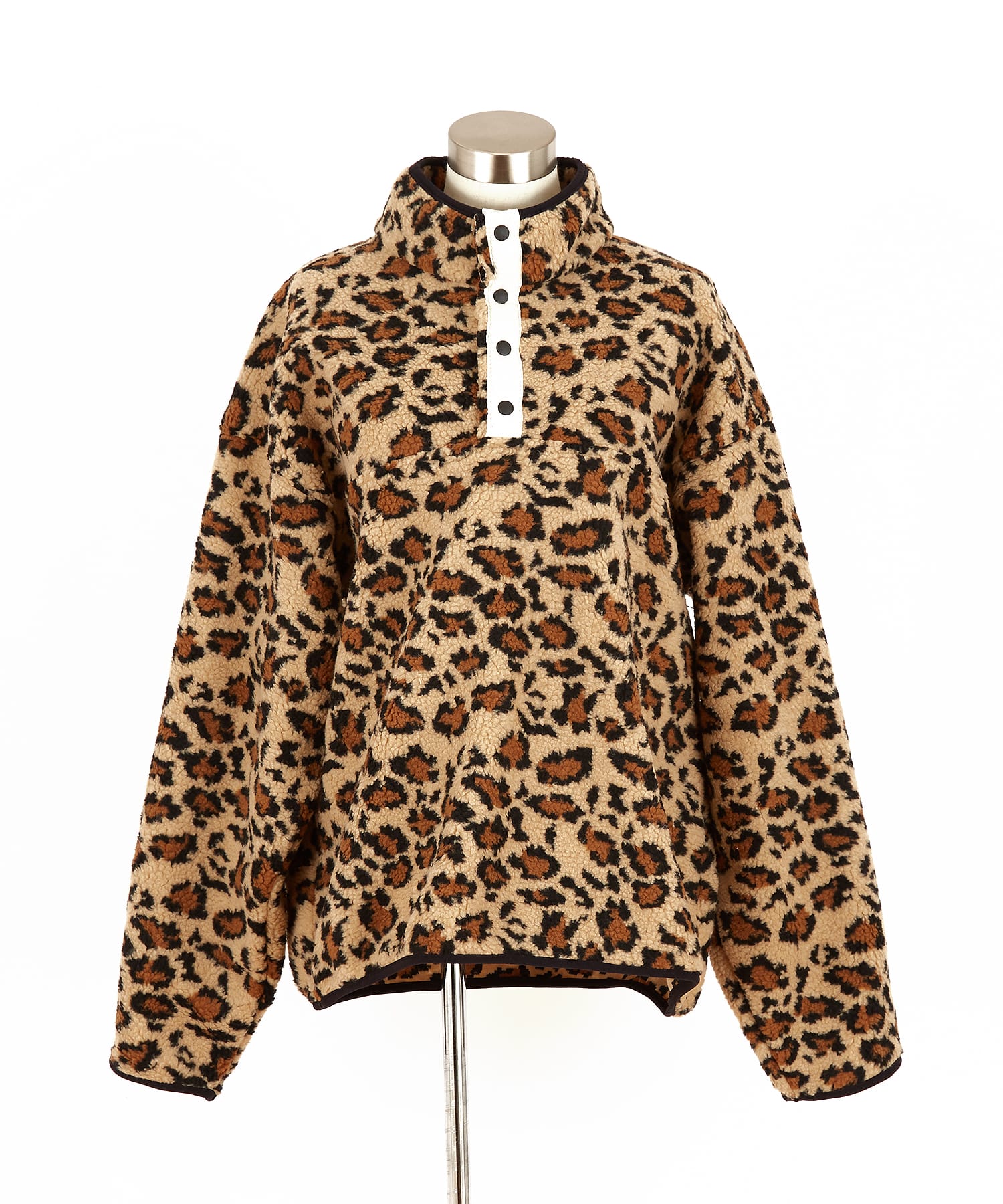 レオパードフリースボアスタンドプルオーバー / メンズ レディース