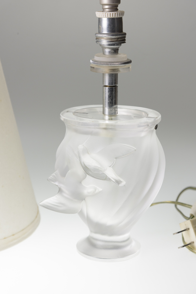 フランス 1970年代 ガラス LALIQUE ラリック テーブルランプ