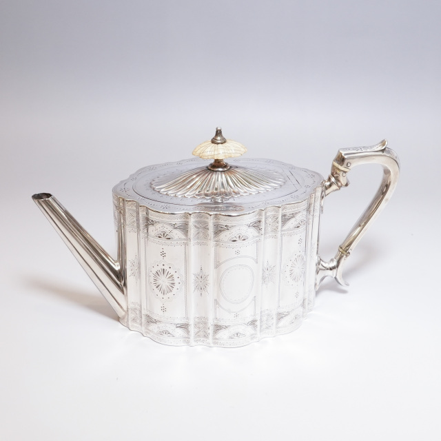 イギリス 1875年 シルバー 純銀製円錐形ティーポット