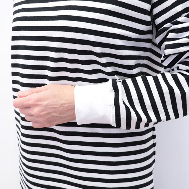 Veritecoeur ヴェリテクール VCC-488 天竺クルーネック ボーダーロング