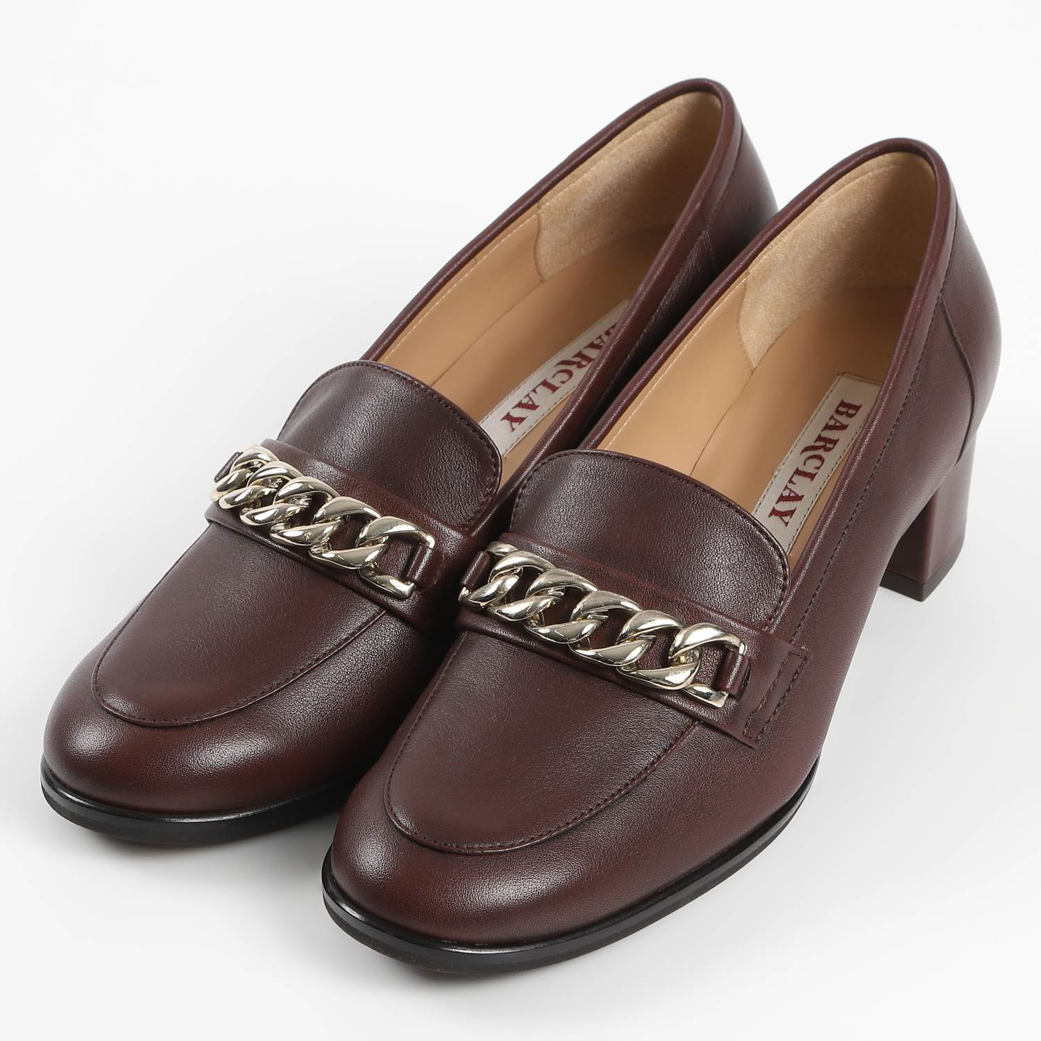 OUTLET】BARCLAY（バークレー）チェーンローファー風パンプス ダーク