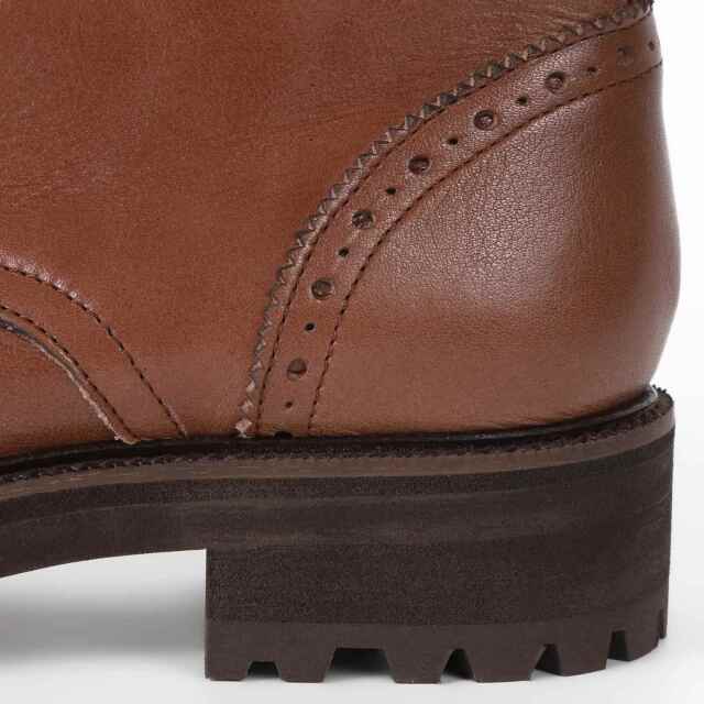 BARCLAY ファスナー付レースアップブーツ キャメル｜BARCLAY