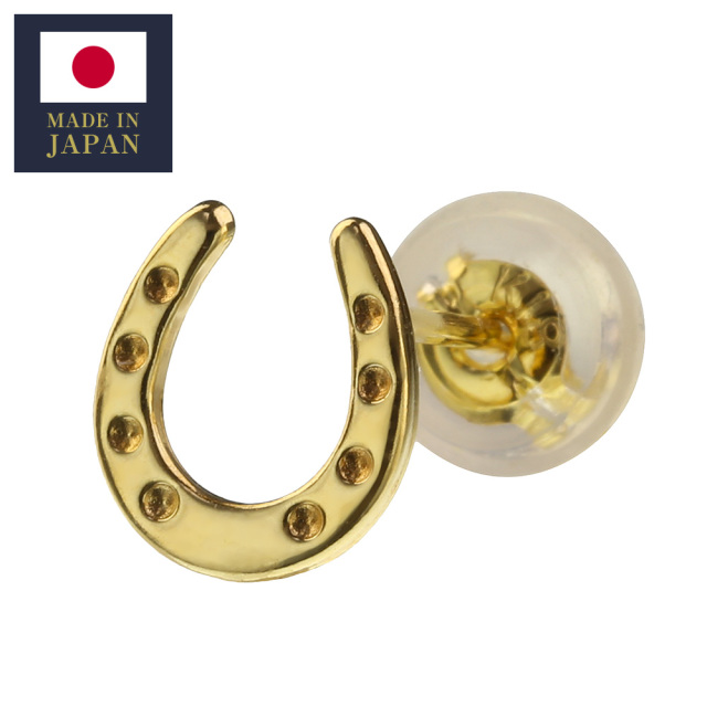 K18 ゴールド ホースシュー スタッドピアス メンズ 18金 アクセサリー