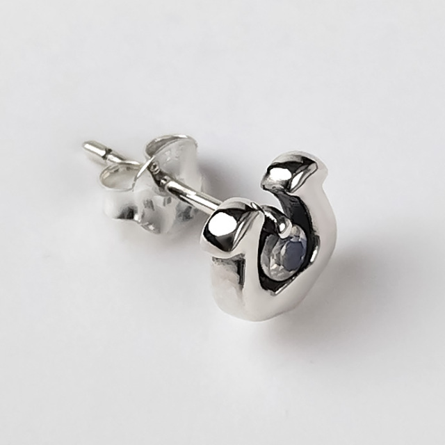 ホースシュー 天然石 ピアス メンズ シルバー925 アクセサリー 馬蹄