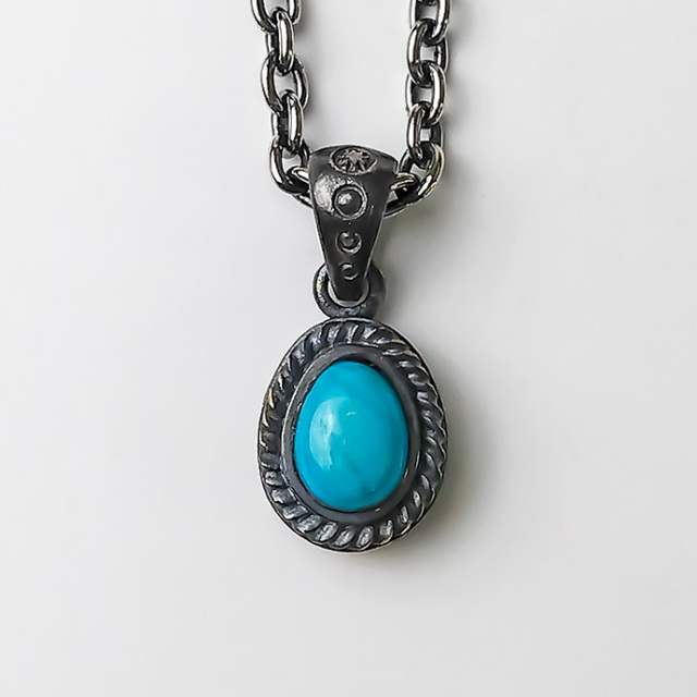 センター ターコイズ ブラックカラー ペンダント ≪トップのみ