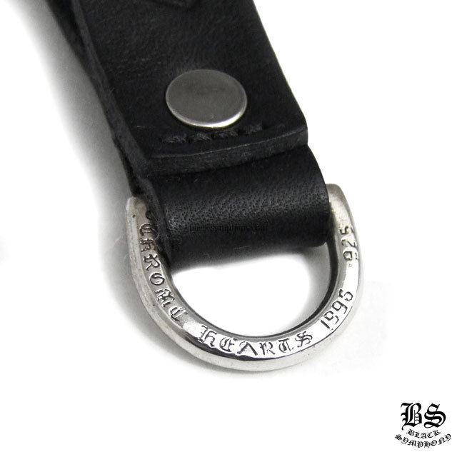 クロムハーツDキーリングハートボタンブラックレザー|クロムハーツ通販