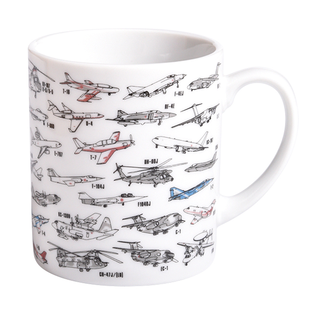 航空自衛隊 グッズ】JASDAFの歴代装備をイラストしたマグカップ