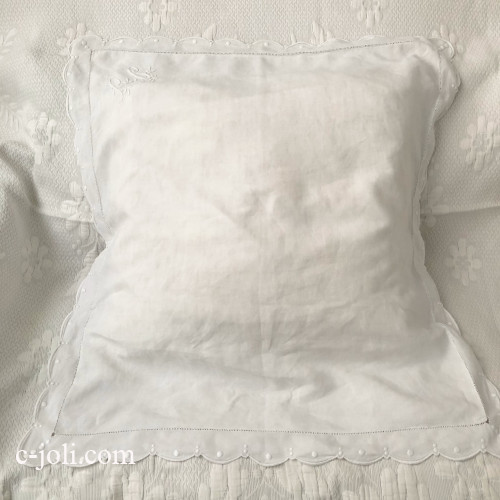 パリ発送】B1644 フランスアンティークリネンピローケース/クッション